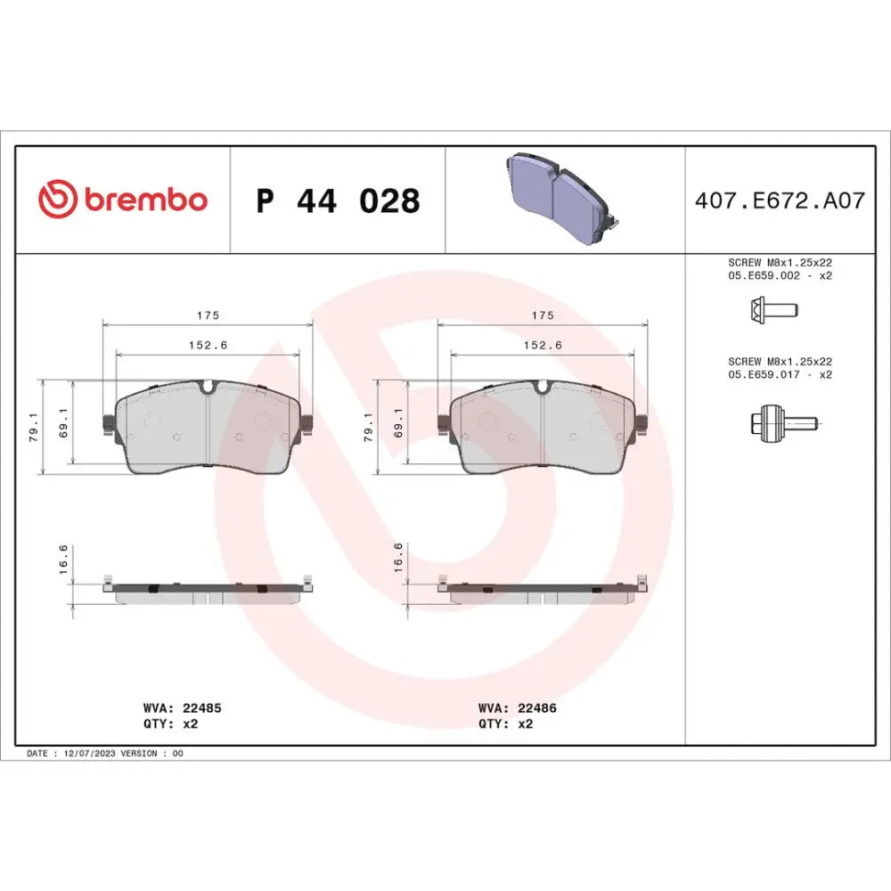 Brembo P44028 Brake Pad