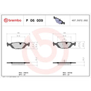 Brembo Premium Low-Met OE Equivalent Pad Brake Pad P06009 - Disc Set