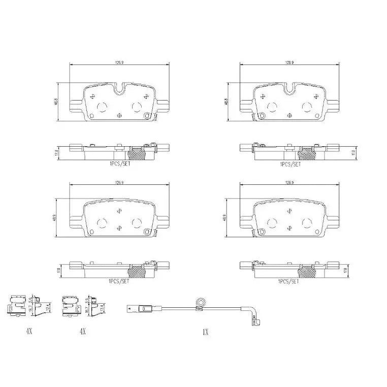 Brembo Premium Low-Met OE Equivalent Pad Brake Pad P10098