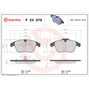 Brembo Premium Low-Met OE Equivalent Pad Brake Pad P24076 - Disc Set