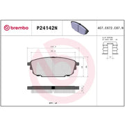 Brembo Premium Low-Met OE Equivalent Pad Brake Pad P24142N - Disc Set