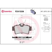 Brembo Premium Low-Met OE Equivalent Pad Brake Pad P24155N - Disc Set