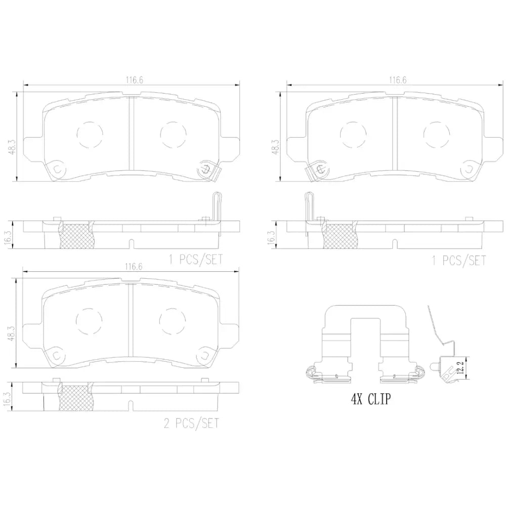 Brembo Premium Low-Met OE Equivalent Pad Brake Pad P28091 - Discbrakepadset Lowmetal