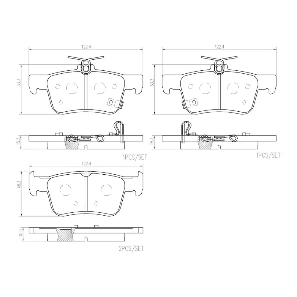 Brembo Premium Low-Met OE Equivalent Pad Brake Pad P28103N - Disc Set