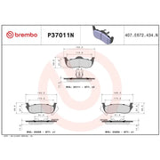 Brembo Premium Low-Met OE Equivalent Pad Brake Pad P37011N - Disc Set