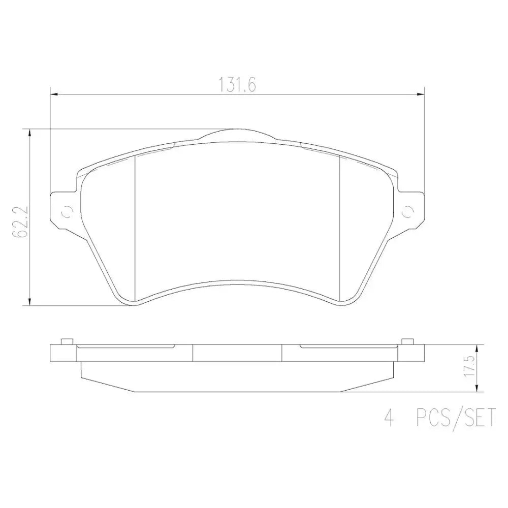 Brembo Premium Low-Met OE Equivalent Pad Brake Pad P44011N - Disc Set