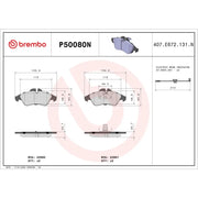 Brembo Premium Low-Met OE Equivalent Pad Brake Pad P50080N - Disc Set