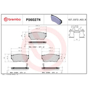 Brembo Premium Low-Met OE Equivalent Pad Brake Pad P56027N - Disc Set