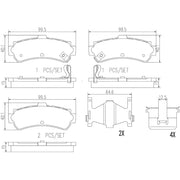 Brembo Premium Low-Met OE Equivalent Pad Brake Pad P56035N - Disc Set