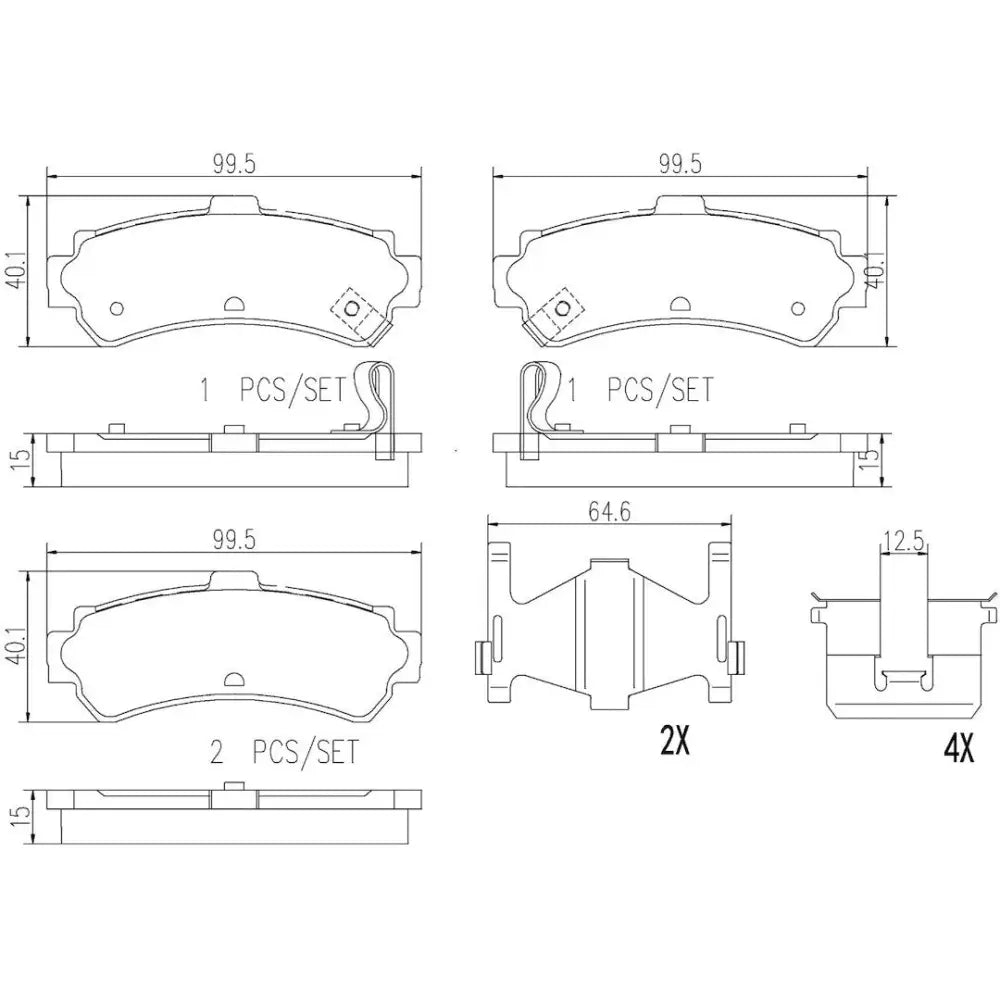 Brembo Premium Low-Met OE Equivalent Pad Brake Pad P56035N - Disc Set