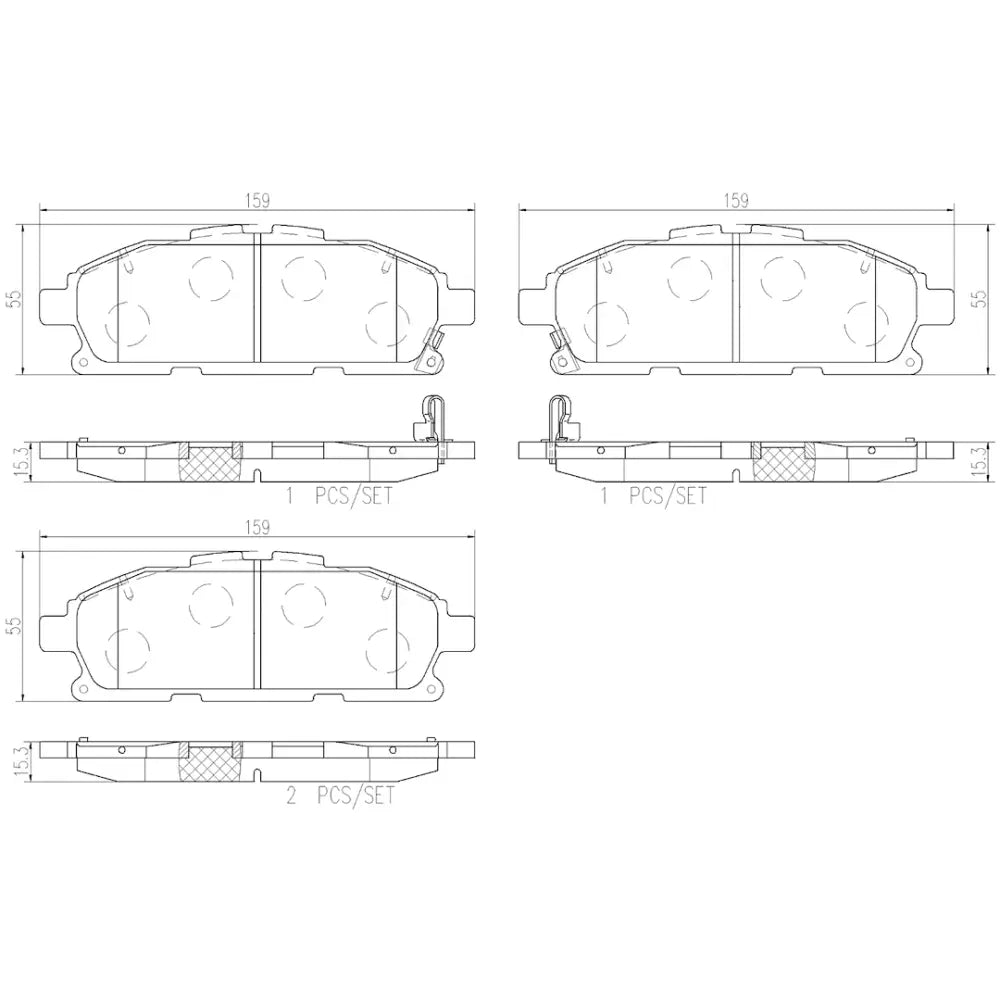 Brembo Premium Low-Met OE Equivalent Pad Brake Pad P56110N - Disc Set