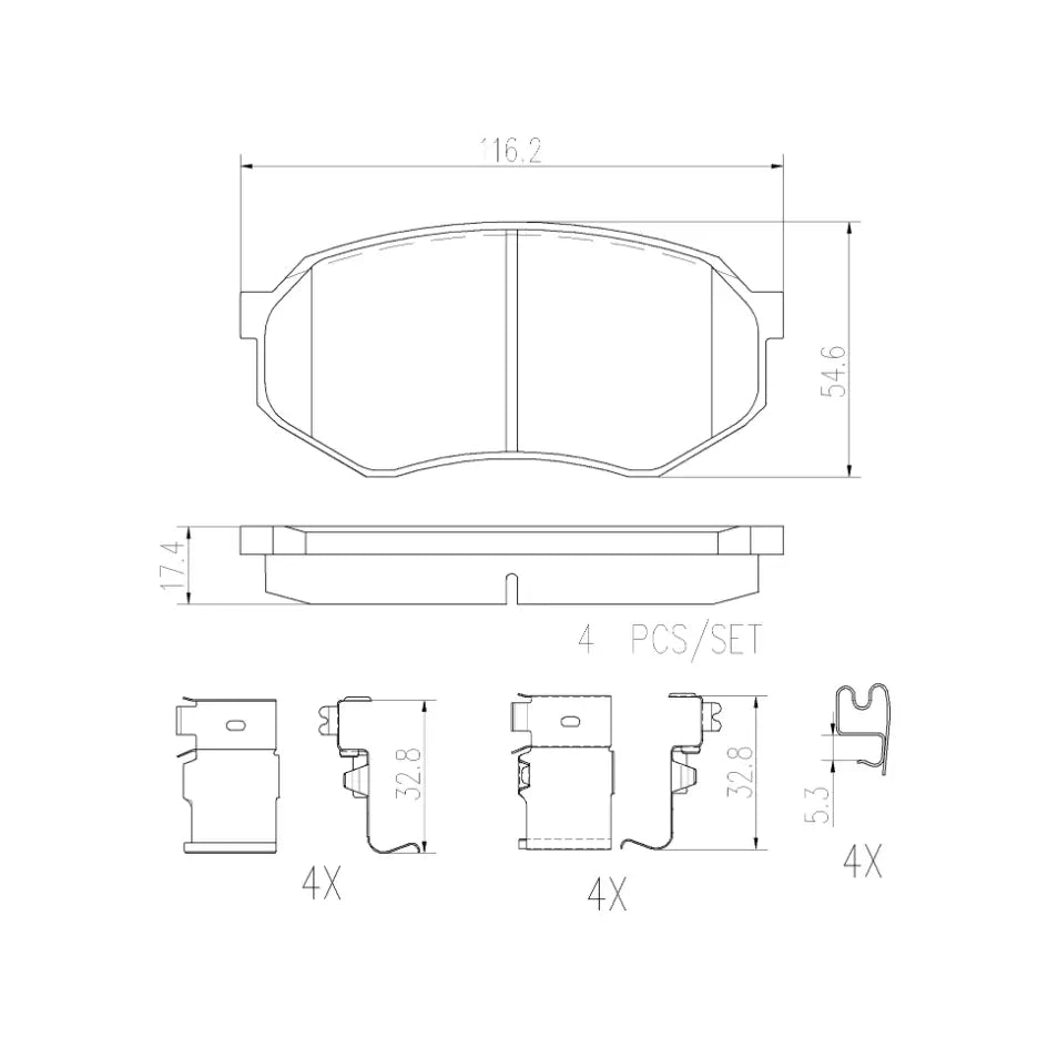 Brembo Premium Low-Met OE Equivalent Pad Brake Pad P83122N - Disc Set