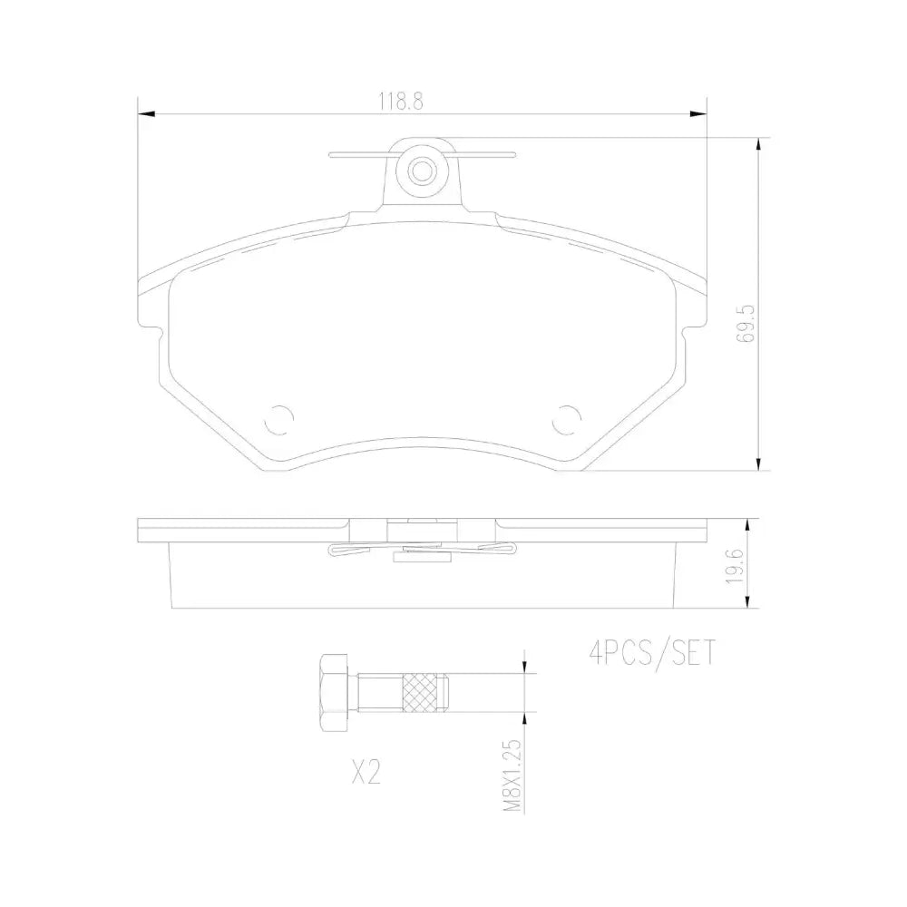 Brembo Premium Low-Met OE Equivalent Pad Brake Pad P85011N - Disc Set