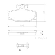 Brembo Premium Low-Met OE Equivalent Pad Brake Pad P86009N - Disc Set