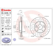 Brembo Suitable For High Performance Brake Rotor 09.C249.1X - Discbrakerotor Venteddisc