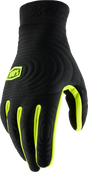 Black and fluo yellow Brisker Xtreme Gloves by Shopify, designed for RV, automotive, powersports, off-road, marine enthusiasts; featuring insulated soft-shell, moisture-wicking interior, silicone printed palm for grip, extended cuff for coverage, and tech thread for digital connectivity.