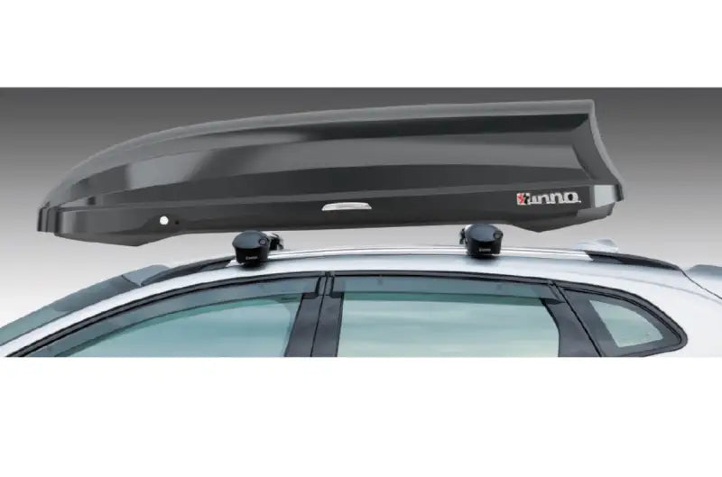 Black car roof cargo carrier on BRM466BK Inno Racks Inno Phantom roof rack