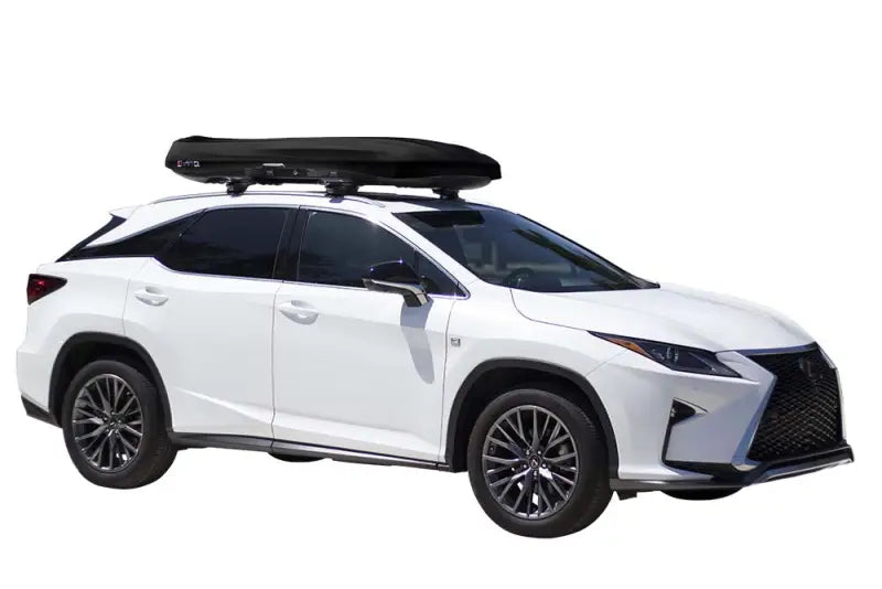 White Lexus SUV with BRM660BK Inno Racks cargo carrier roof box style