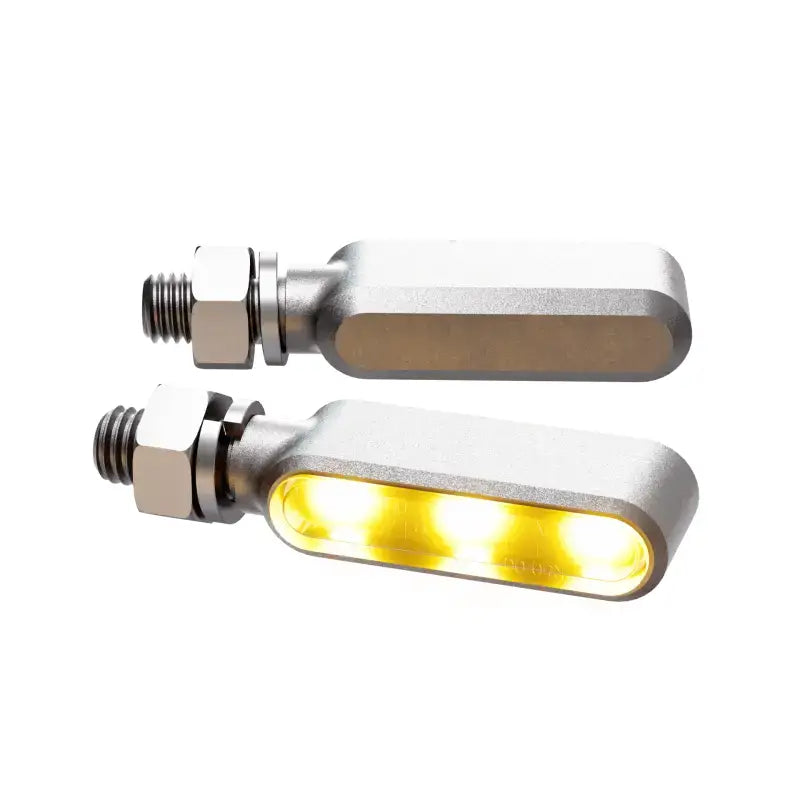 HIGHSIDER Bronx Led Turn Signal Pair Silver for Powersports