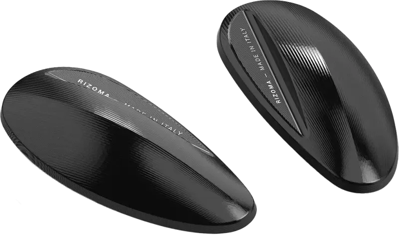 BS509B Rizoma Mirror Block Off Plates Pair Black Hon - RV and Auto Parts