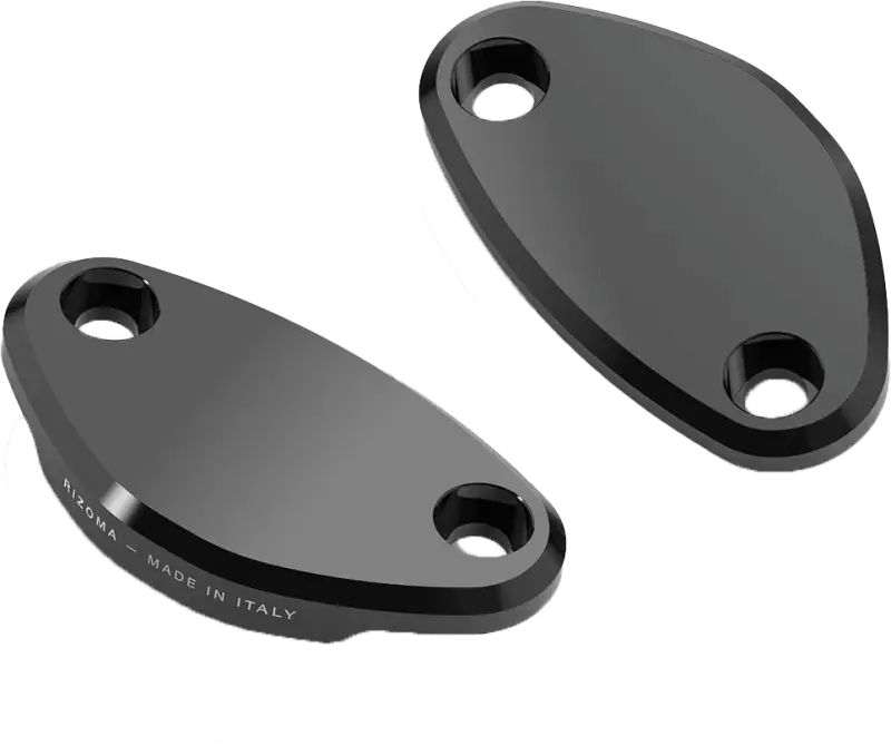 BS533B Rizoma Mirror Block Off Plates Pair Black Kaw - RV and Auto Parts