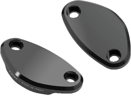 BS533B Rizoma Mirror Block Off Plates Pair Black Kaw - RV and Auto Parts