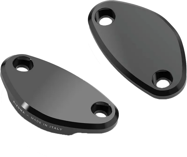 BS533B Rizoma Mirror Block Off Plates Pair Black Kaw - RV and Auto Parts