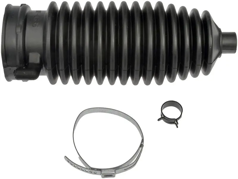 Black rubber steering rack boot with clamps for BSK12070PR Dorman Bushing replacement