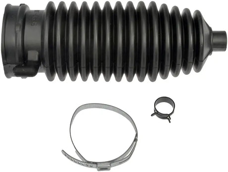 Black rubber steering rack boot with clamps for BSK12070PR Dorman Bushing replacement