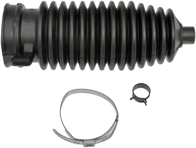 Black rubber steering rack boot with clamps for BSK12070PR Dorman Bushing replacement