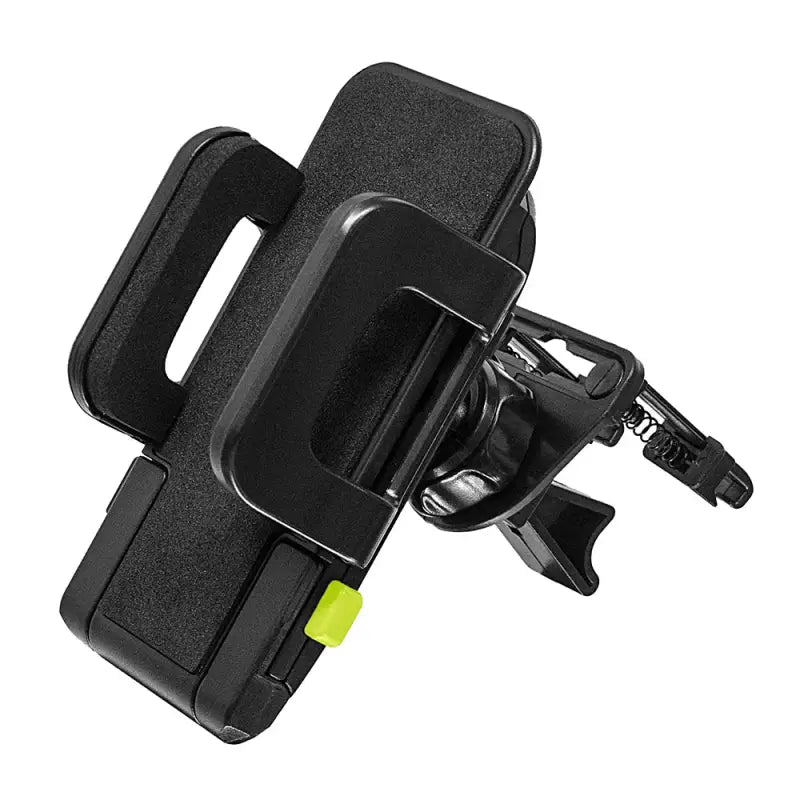 Black car phone holder on BT1-641-2 Bracketron Tekgrip Vent Mount for easy access