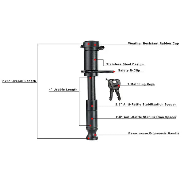 Bulletproof Blackbplp Trailer Hitch Pin