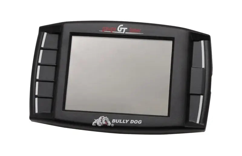 Bully Dog Triple Dog Platinum GT Gas Tuner and Gauge, a compact electronic device, enhances vehicle performance, improves fuel economy, and offers real-time monitoring and diagnostics.