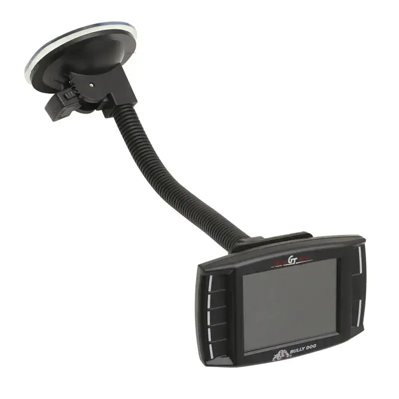 Bully Dog Triple Dog Platinum GT Gas Tuner and Gauge with windshield mount base.