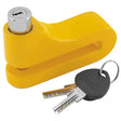 Yellow bully lock disc 10mm with keys for secure bike protection