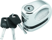 Shiny bully lock disc chrome with keys for secure bike protection