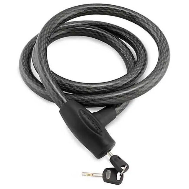 Coiled bully lock integrated cable with keys for secure bike locking