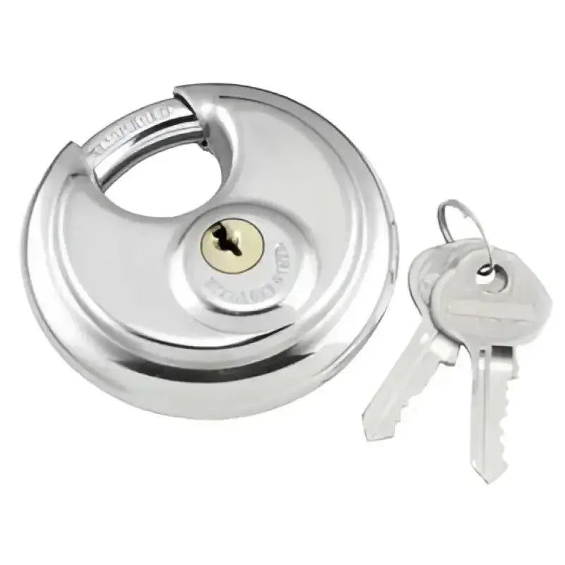 Bully Lock Round Stainless Pad - high-security round stainless padlock for reliable protection