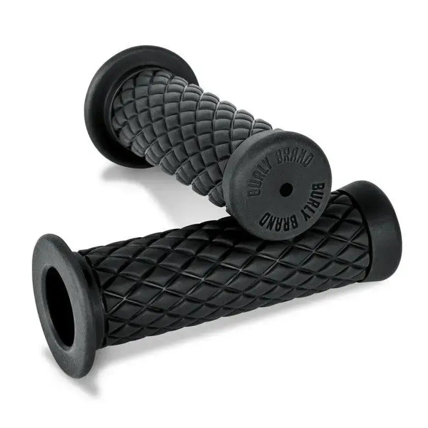 Burly Brand Rubber Diamondback Grips 1in - Black - RV and Auto Parts
