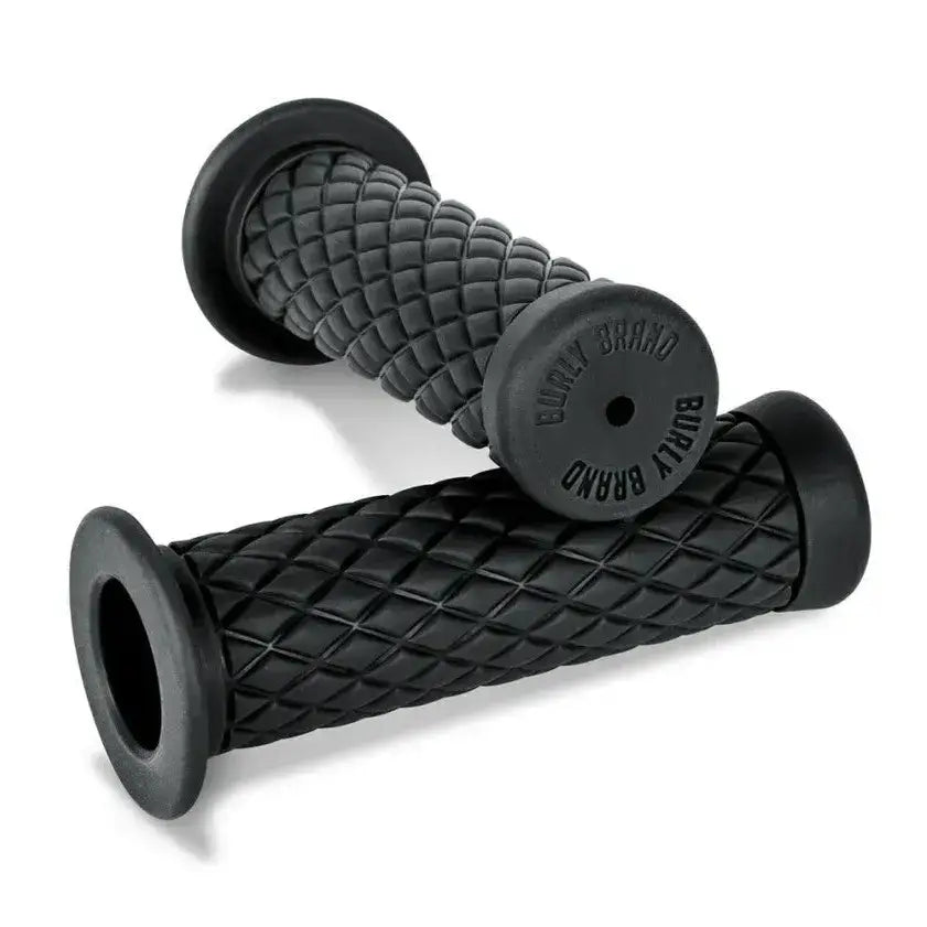 Burly Brand Rubber Diamondback Grips 7/8in - Black - RV and Auto Parts