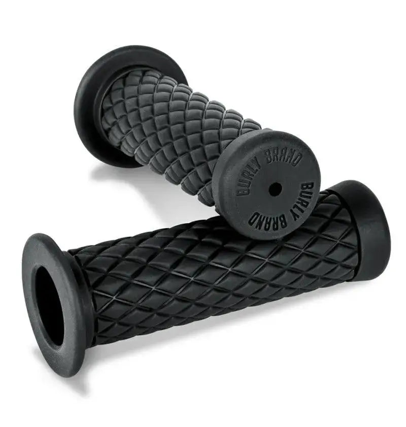 Burly Brand Rubber Diamondback Grips 7/8in - Black - RV and Auto Parts