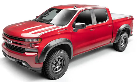 Bushwacker 19-23 Chevrolet Silverado 1500 (Excl. ZR2) Pocket Style Fender Flares 4pc - Smooth Black - & Trim