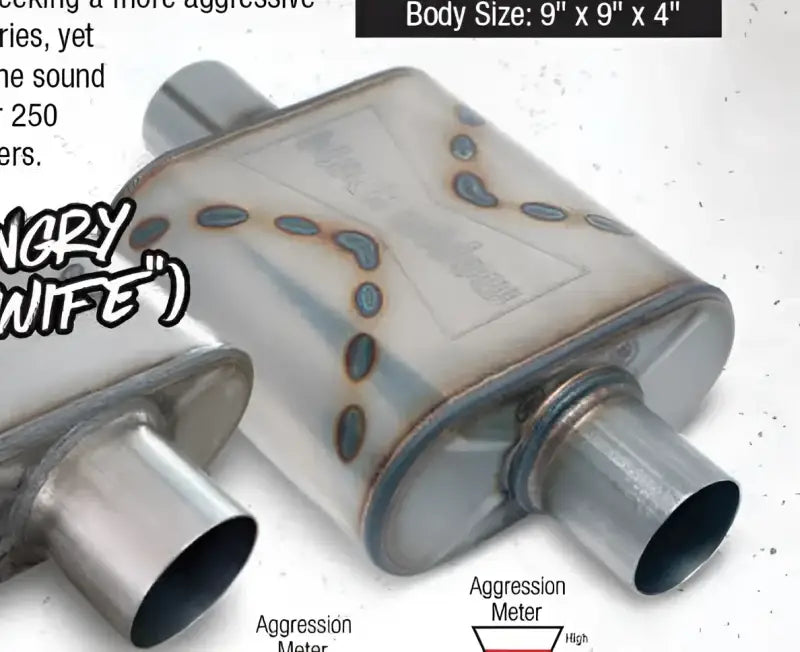BW0010-C Black Widow Race Venom 3" Center/Center exhaust, polished, durable construction, 9"x9"x4" body size, high-performance exhaust system for professional racing.