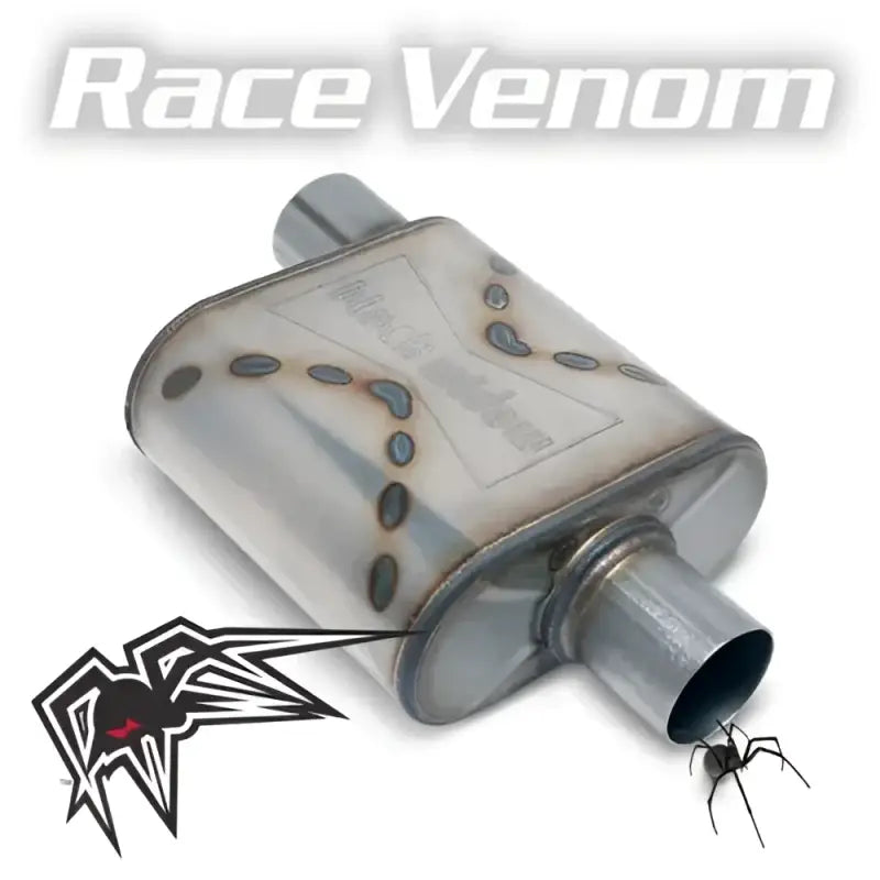 Stainless steel muffler for BW009-P Black Widow Race Venom 2.5 offset/center exhaust system