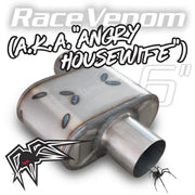 Black Widow Race Venom 6' - 3' Offset/Center Exhaust System with sleek black finish and high-quality construction.