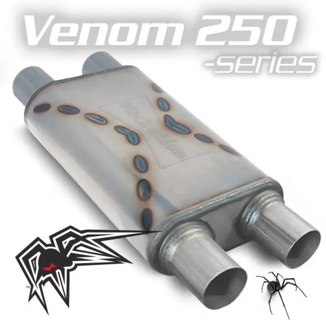 BWDDV2-22 Black Widow Venom 250-Series 2.5’ Dual/Dual - Exhaust Muffler