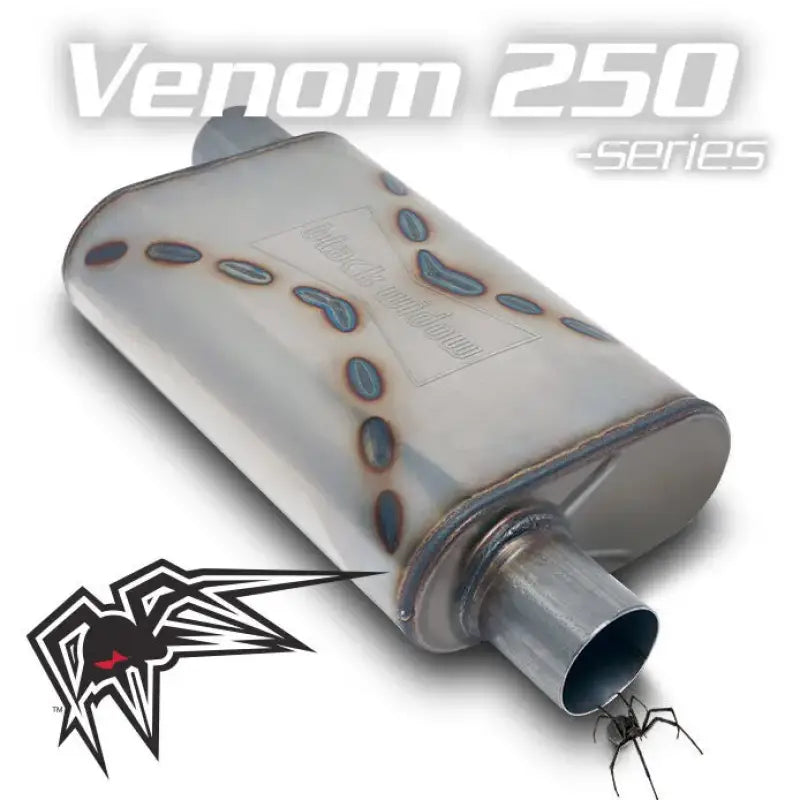 Stainless steel muffler for BWOOV2-33 Black Widow Venom 250-Series 3, offset design