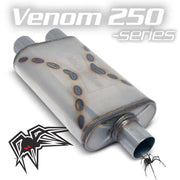 BWSDV2-33 Black Widow Venom 250-Series 3' Single/3' Dual exhaust system with premium build quality, enhancing vehicle performance and producing a powerful, aggressive exhaust note.