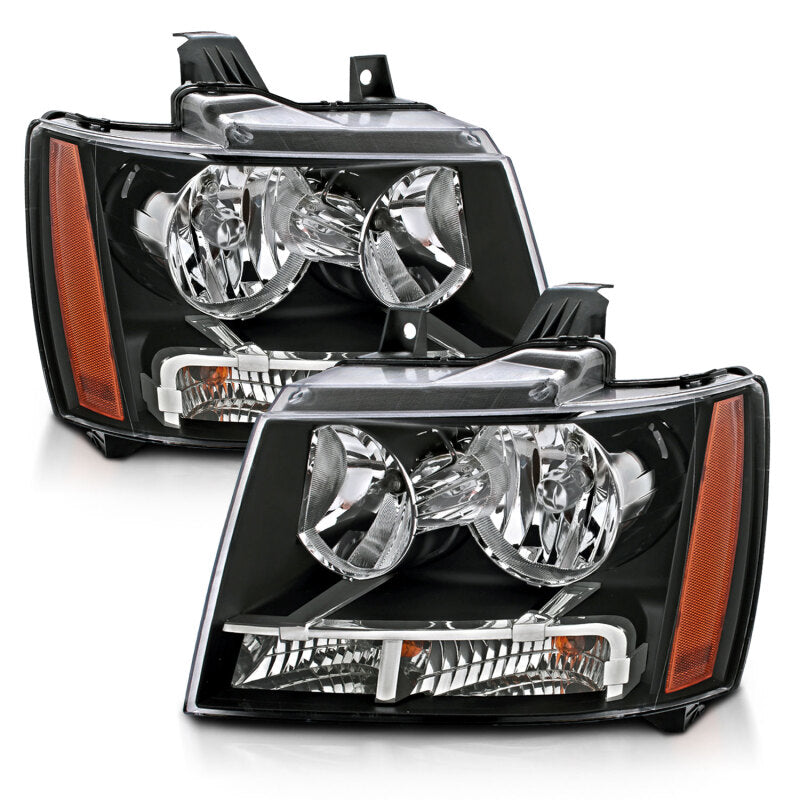 ANZO 111392 ANZO 2007-2014 Chevrolet Tahoe/Suburban Crystal Headlights Black