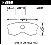 Hawk Performance HB659G.570 Hawk 10-12 Chevrolet Corvette Grand Sport / 06-12 Corvette Z06 Rear DTC-60 Race Brake Pads